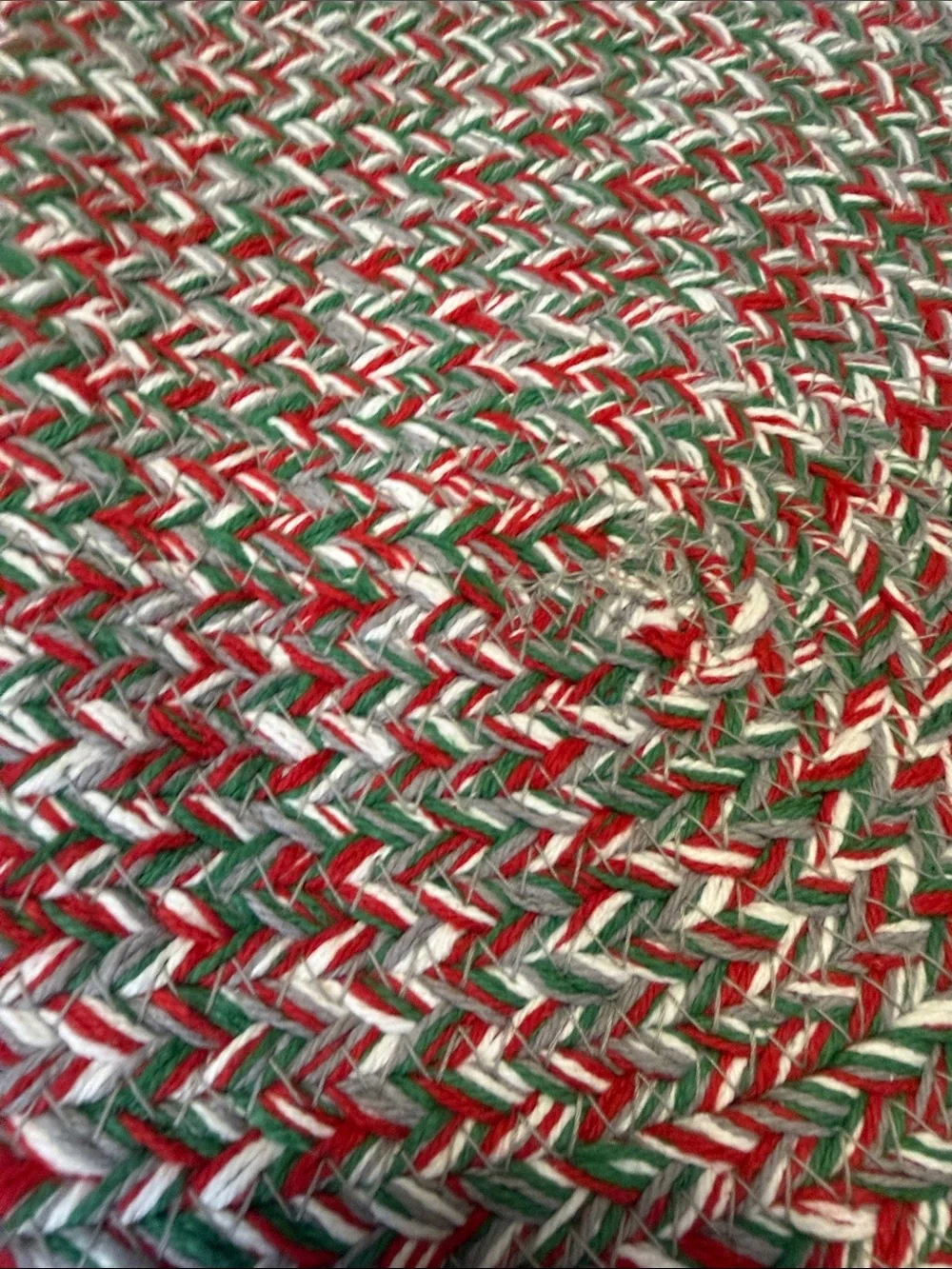 Woven Chevron Table Runner in Red, Green & White Xmas vibes